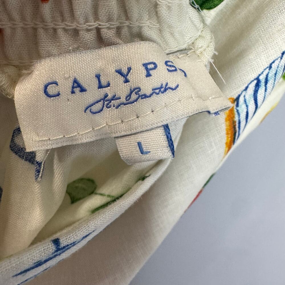 Calypso St. Barth Linen Maxi Skirt Party Time Picnic Lobster Coastal Women's L - Picture 7 of 12